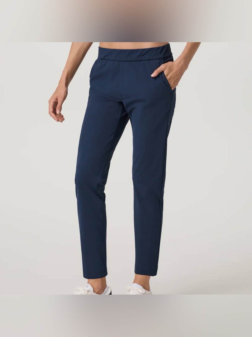 Vuori Miles Ankle Pant Womens Sz Large Navy Blue Pockets Gym Athleisure